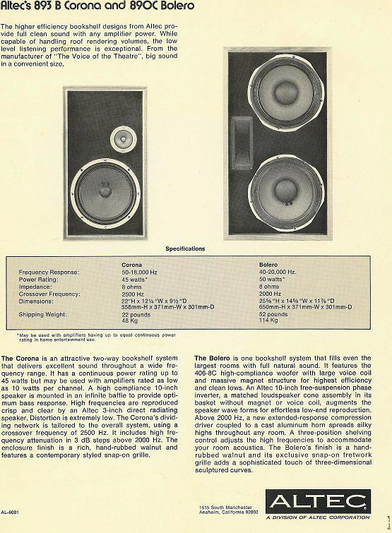 Altec Lansing 890 C Bolero-893 B Corona-Daten-1973.jpg