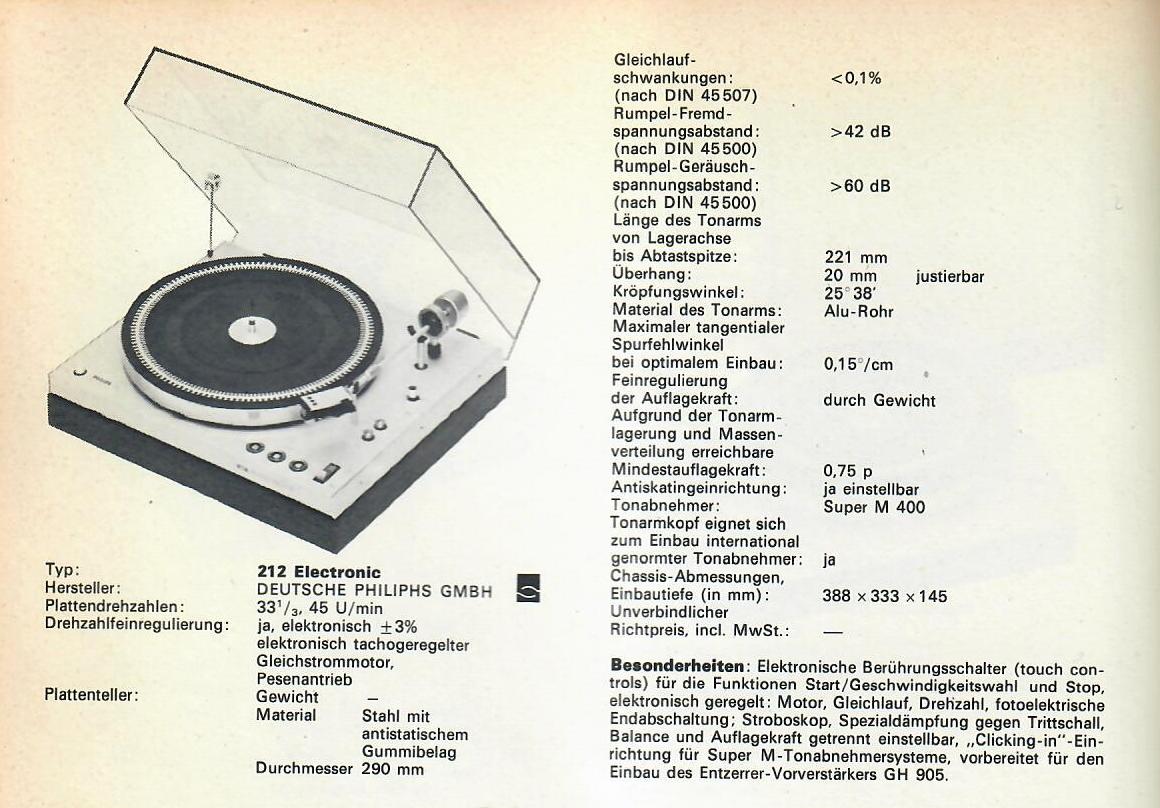 Philips GA 212 electronic 1972-Daten.jpg