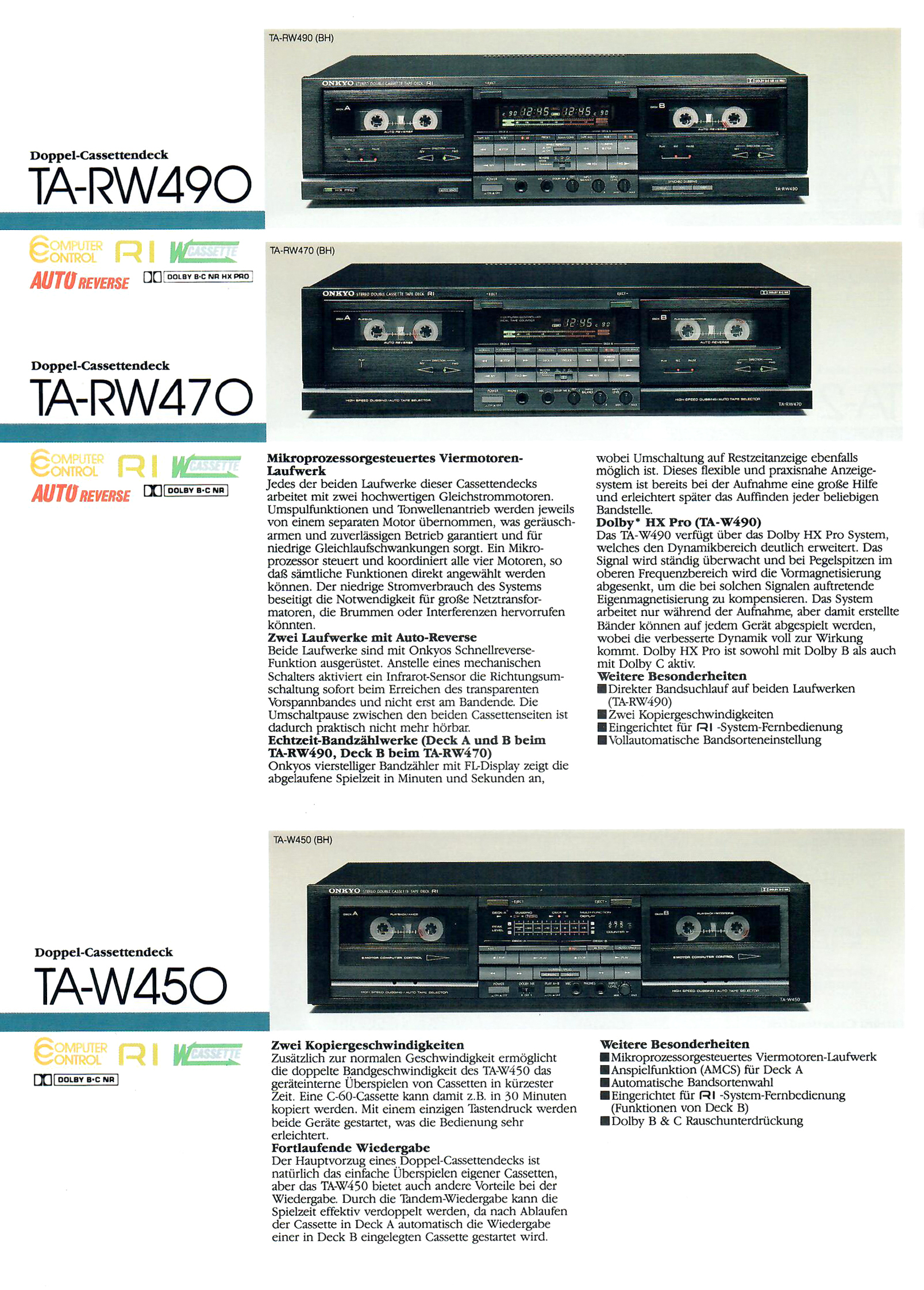Onkyo TA-RW490 - Reproductor Cassette, Negro, , Tenerife, Canarias