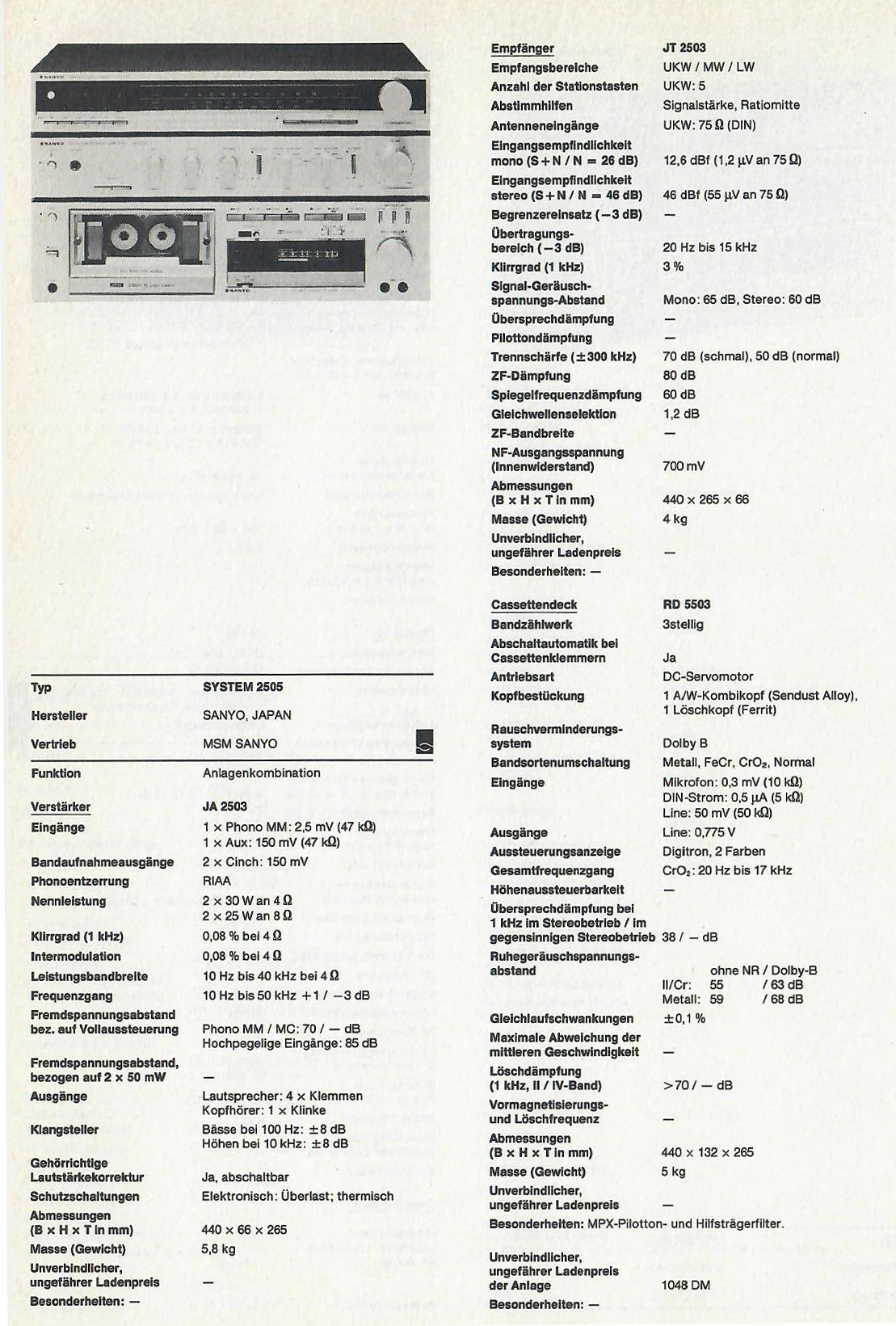 Sanyo System 2505-Daten.jpg